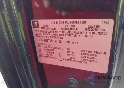 2008 GMC Acadia Slt-2 from USA, damaged, VIN 1GKER33788J116756